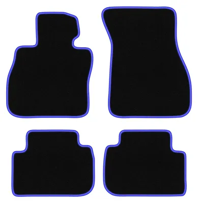 Produktbild von Fußmatten Automatten Velours Schwarz/Blau für BMW 2 F44 2020- Set 4-tlg