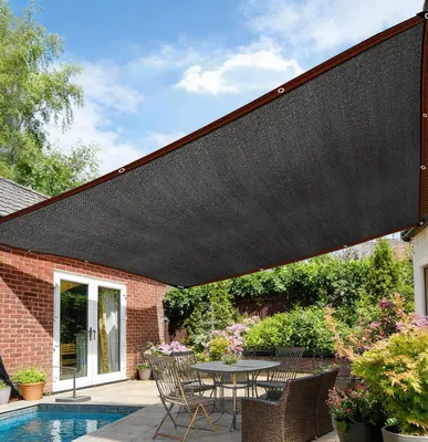 Produktbild von Schattiernetz mit Ösen 2X3M Sonnensegel Garten Schwarz UV-Schutz 90% Schattierungsnetz für Garten Terrasse Balkon Gewächshaus Sichtschutz Windschutz