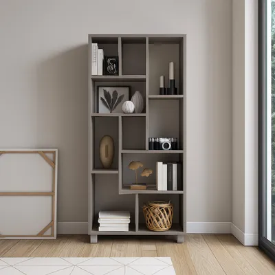 Produktbild von Veniano - Regal, 68x25x161h cm Grau, 8 Regalböden