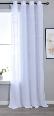 Produktbild von Halbtransparente Gardine mit Ösen HxB 245x145 cm Weiß »Leipzig« Kettenmuster lichtdurchlässig elegante Struktur  202450