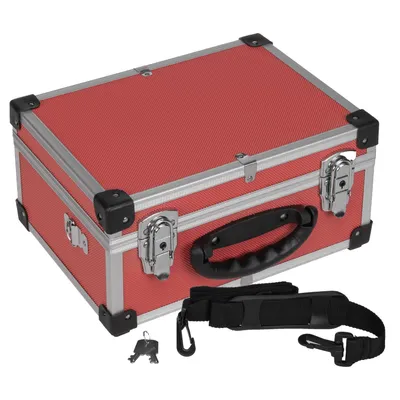 Produktbild von anndora Münzkoffer - Werkzeugkoffer - Medizinkoffer - rot mit Tragegurt 325 x 255 x 175 mm - Rot