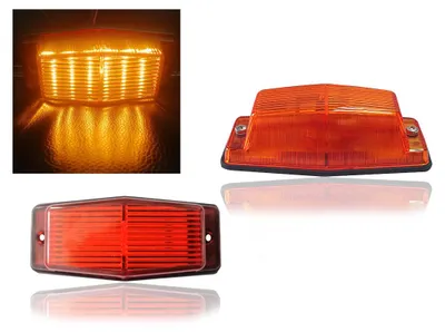 Imagen del producto de Luces intermitentes LED para vehículos pesados, tractores, excavadoras, maquinaria agrícola, etc., de 130 mm, compatibles con 12V y 24V.