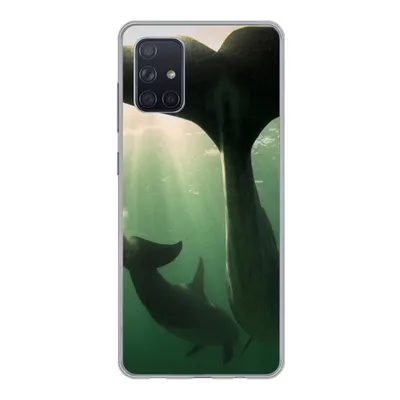 Produktbild von MuchoWow® Handyhülle Schutzhülle Hülle für Samsung Galaxy A51 Delfin - Wasser - Blau Silikon Softcase Handy Hülle - Schutzabdeckung