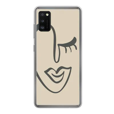 Produktbild von MuchoWow® Handyhülle Schutzhülle Hülle für Samsung Galaxy A41 Frau - Gesicht - Kunst Silikon Softcase Handy Hülle - Mobiltelefon