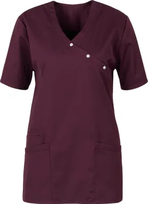 Produktbild von beb MEDIZIN/PFLEGE Damen KASACK Kurzarm V-Neck Baumwollmix Cassis L