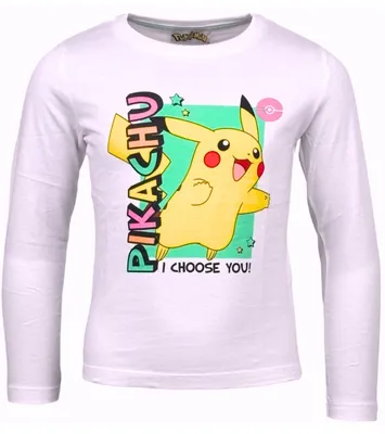 Produktbild von Langarmshirt Pokémon Pikachu Weiß 116 cm