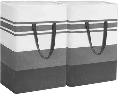 Produktbild von Wäschesammler, faltbar, 75 Liter - 2 Stück - Schmaler Wäschesammler - Aufbewahrungsbox - Wäschebehälter - 60 x 40 x 34 cm - Wäscheeimer