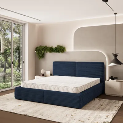 Produktbild von Masseno Polsterbett FELURO 180x200 cm, Polsterbett mit Bettkästen -Blau, TILIA 77
