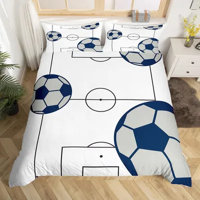 Immagine prodotto di Set di lenzuola per bambini a tema calcio, con design traspirante