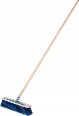 Image de Balai de rue - Balai extérieur/brosse pour pavés - Avec racloir - Largeur de brosse 40 cm - Manche 154 cm - Pour trottoirs et pavés
