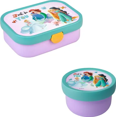 Produktbild von Mepal | Kinder Obst- und Bento Box | Campus meets Fruits | Spülmaschinenfest & BPA-frei | 300 & 750 ml | Mit Fächern, Gabel & Clip-Verschluss | Perfekt für Snacks & Mahlzeiten | Disney Princess
