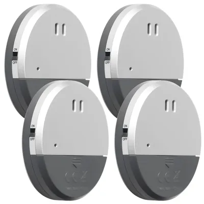 Immagine prodotto di Set di 4 sensori magnetici wireless per porte, con allarme da 130 dB, per la protezione contro le intrusioni