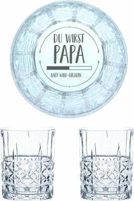 Image de Verre à whisky Nachtmann gravure Tu vas être papa, set de verres à whisky, gravure, cadeau, verre en cristal, 345 ml, lot de 2