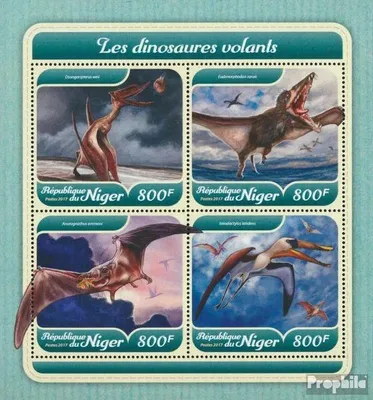 Produktbild von Briefmarken Niger 2017 Mi 5378-5381 Kleinbogen (kompl. Ausg.) postfrisch Fliegende Dinosaurier