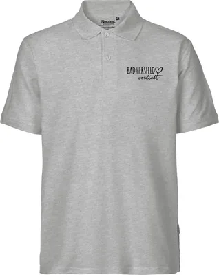Produktbild von Huuraa Herren Polo Shirt Bad Hersfeld verliebt L Sport Grey Bio Baumwolle Fairtrade Poloshirt Geschenkidee