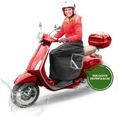 Produktbild von WALSER Roller Nässeschutz, 100% wasserdichter Beinschutz Roller Winter, Regenschutz Roller, Roller Decke, Roller Beinschutz, Windschutz Roller, Roller Winterschutz, Regenschutz Moped Decke schwarz