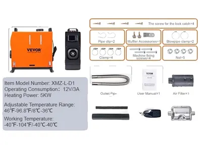 Produktbild von Tragbarer Dieselheizer, 5KW Leistung, Bluetooth-Steuerung, vielseitiger Temperaturbereich , 5 Kilowatt