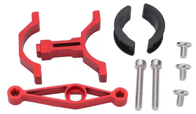 Productafbeelding van CANSUCC Adapterhouder voor fietspullen, verstelbaar, geschikt voor racefietsen, mountainbikes, stuur, waterfleshouder, bevestiging op zadelpen, rood