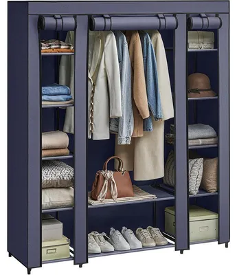 Produktbild von Stoffkleiderschrank LSF003I02, 45 x 150 x 175 cm, blau