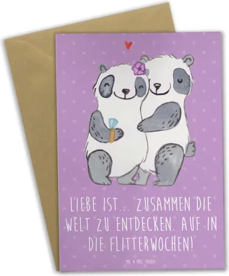 Produktbild von Mr. & Mrs. Panda babykarte Liebe Flitterwochen - Lavendeltraum - Geschenk, osterkarte, Heiraten, neue Orte, Abenteuer, Geschenke, glückwunschkarten, Grußkarte, Hochzeit