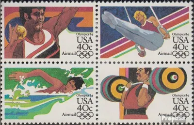 Produktbild von Briefmarken USA 1983 Mi 1622A-1625A Viererblock (kompl.Ausg.) Kammzähnung postfrisch Olympische Sommerspiele 84