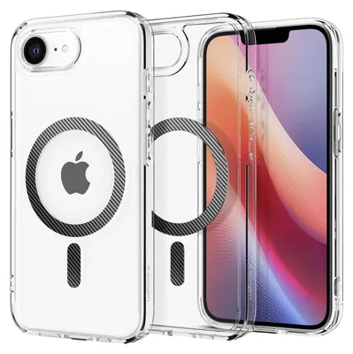 Produktbild von Spigen Ultra Hybrid (MagFit), Cover, Apple, iPhone 16e, 15,5 cm (6.1"), Karbon, Transparent