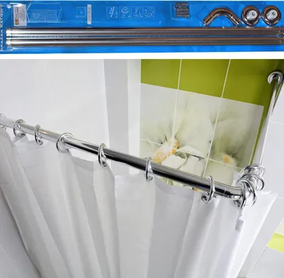 Produktbild von ALU WINKELSTANGE Eckstange 2er Silber Glänzend Chrom EXTRA DICK  28 mm DUSCHVORHANGSTANGE 90x90 cm
