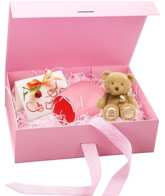 Produktbild von Geschenkbox mit Schleife und magnetischem Verschluss, 21x17x7 cm