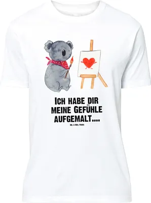 Produktbild von Mr. & Mrs. Panda Tshirt Koala Künstler - Weiß - Geschenk, Liebesgeschenk, T-Shirt, Oversize, XXL, Zeichnen, Lustiges, Liebe, Shirt, Gefühle