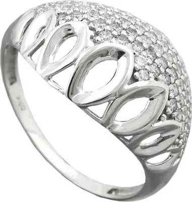 Produktbild von Ring Damenring weiße Zirkonia rundum gewölbt Muster 925 Silber Innenumfang 55mm Ø17.5mm
