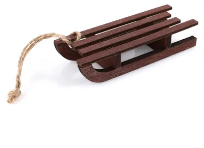 Productafbeelding van Houten slee - Miniatuur - 10 x 3,5 x 2 cm - Kerstdecoratie - Kabouteraccessoire