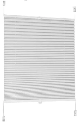Productafbeelding van Plissé gordijn zonder boren, 110 cm breed, lichtdoorlatend, 110 x 150 cm, wit