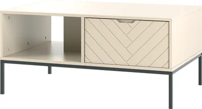 Produktbild von Couchtisch 104 cm breit in kaschmir mit gefräster Front ANGERA-140