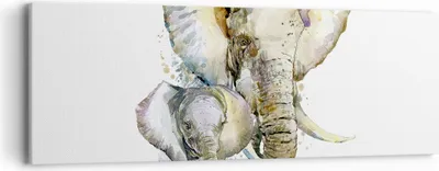 Produktbild von Bild auf Leinwand - Leinwandbild - Elefanten tier safari afrika - 90x30cm - Wand Bild - Wanddeko - Leinwanddruck - Bilder - Kunstdruck - Wanddekoration - Leinwand bilder - Wandkunst - AB90x30-2884