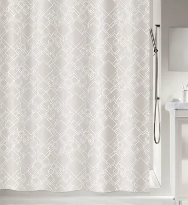 Produktbild von Spirella® Anti-Schimmel Duschvorhang - Anti-Bakteriell, waschbar, wasserdicht, Polyester, "Peer" weiß 180x200cm