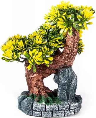 Produktbild von Künstlicher Bonsai Baum im Topf 20cm Deko Pflanze Gelb Pflegeleicht Büro Wohnzimmer