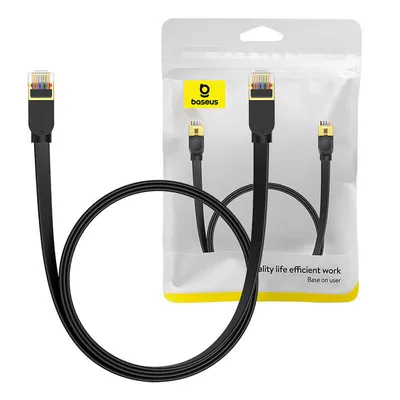 Obrázok produktu pre Plochý sieťový kábel Baseus, Cat 7, UTP, Ethernet RJ45, 1,5 m, čierny