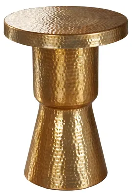 Produktbild von Beistelltisch Couchtisch Wohnzimmertisch - Rund - Metall - Gold - 43 x 43 x 59 cm - Platzsparend