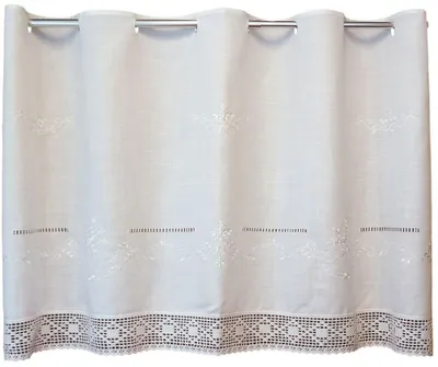 Produktbild von Scheiben-Gardinen Landhaus-Stil weiß Spitze 80 x 150 cm