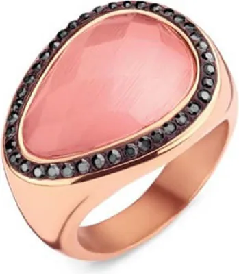 Image de Bague Victoria en or rose avec pierre rose