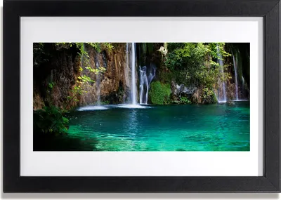 Produktbild von Bild 30x20 MDF-Rahmen Wandkunst See Wasserfall Natur