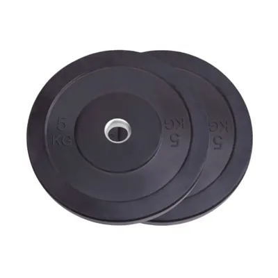 Image de PH Fitness Set 5 kg Disques Bumper Plates olympiques en caoutchouc avec noyau en acier inoxydable et perçage 50 mm – très antidérapants, qualité studio pour la musculation, le powerlifting et le crossfit