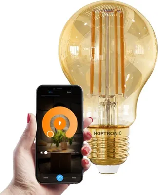 Produktbild von hoftronic Smart E27 LED-Glühfadenlampe 7W 806lm A60 bernsteinfarben dimmbar 1800-3000K