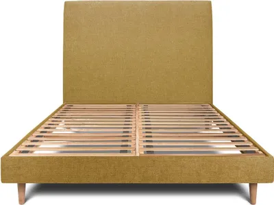 Produktbild von Bett mit Kopfteil – Basketweave-Stoff - 135 x 190 cm