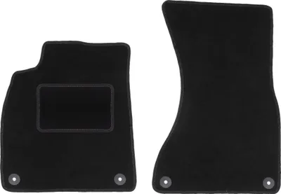 Image de Tapis de sol avant velours sur-mesure pour Audi A6 C7 (2011-2017, berline, kombi, avant) noir, jeu 2 pièces, fixations - STANDRAD