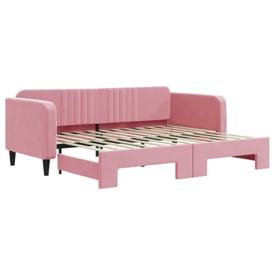 Immagine prodotto di Letto da giorno allungabile Rosa 90x200 cm in velluto