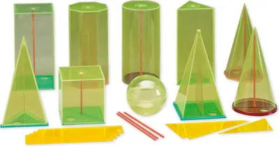Produktbild von TimeTEX Geometrie-Körpersatz mit Mittelachse und Querschnitt, transparent, 29-tlg.