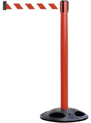 Produktbild von Gurt-Absperrpfosten GLA 25 rot, Kunststoff, 1000 mm Höhe, Gurt 4 m rot/weiß