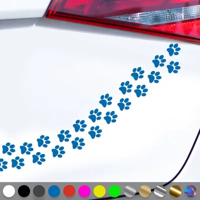 Produktbild von PantherPixel Hundepfoten Aufkleber Tiere Tatzen Katzenpfoten Sticker Auto Geschenkidee Farbe Blau