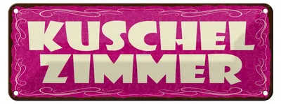 Produktbild von Blechschild HInweis 27x10cm Kuschelzimmer Dekoration
